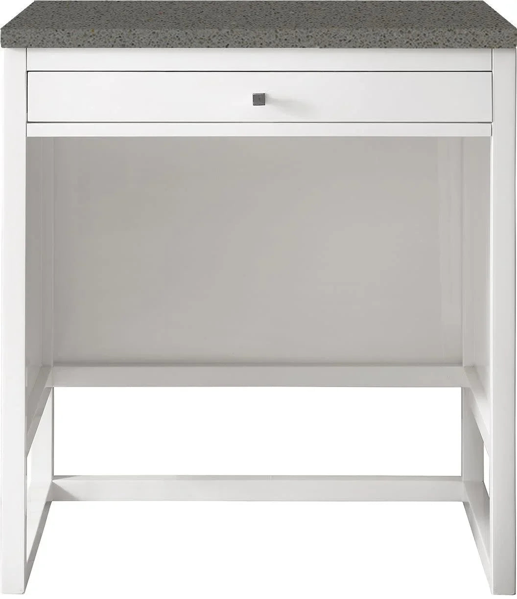 Athens with 30 Glossy Top, trendy White Expo 3 CM James Countertop Grey Unit Martin Furniture in. Quartz