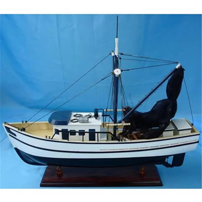 25in. Model 19in. Wood Shrimp - Boat Natural Boat x Handicrafts 5in. Modern Old x