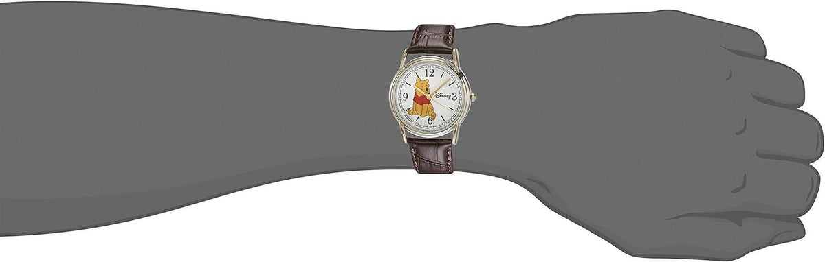 Cardiff Gold Winnie Watch, Silver Alloy Men's Strap Leather and Brown