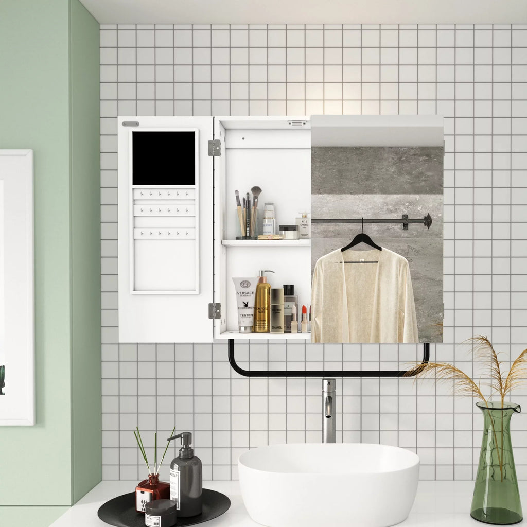 Mirror Cabinet Bathroom, high quality Jewelry for Cabinet 2-Tiers Mirror, with Wall HLR Square Mounted