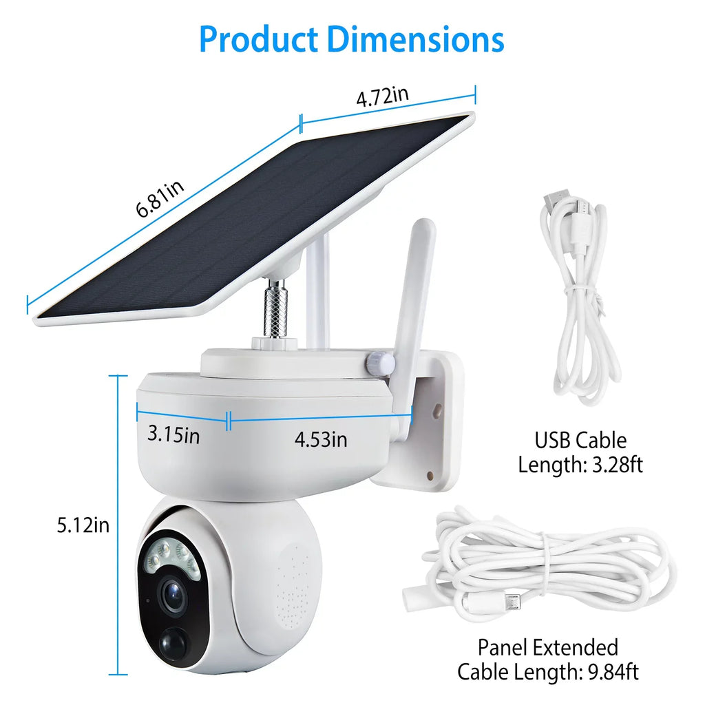 Vision Wireless Audio Siren 2-Way Night Detection Human Home Light WIFI Camera Surveillance Security Camera special edition Powered Color Flood Outdoor 1080P Solar Battery for iMounTEK