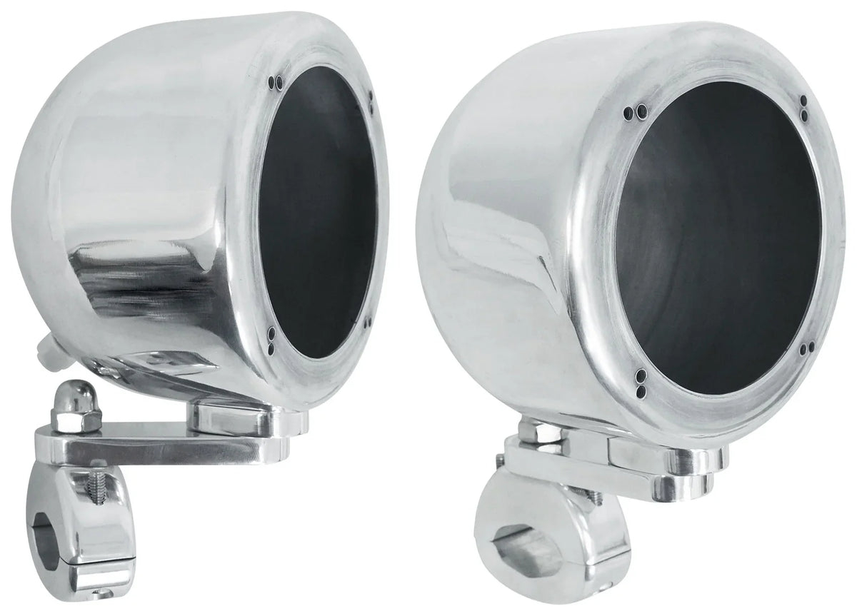 ATV/UTVCART (2) Tower Audio trendy Speakers+MTX Amp 4" For 2-Channel Chrome Polk