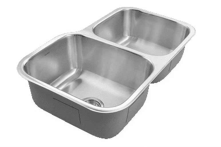17-15/16" Bowl MEC-3220SR-1 31-1/2" Stainless Undermount 60/40 Bowl Small x Double Steel Right 31-1/2" x Sink, 20-3/16" x 20-3/16" Houzer Kitchen