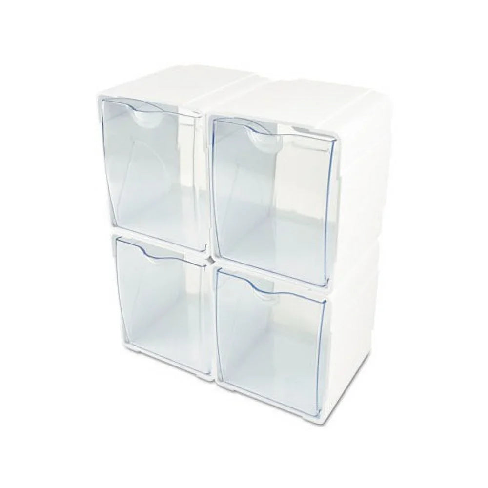special edition 5/8 White/Clear Bin 4 4 x Organizer 5 Tilt 4-Bin 7/8 1/2, x Interlocking