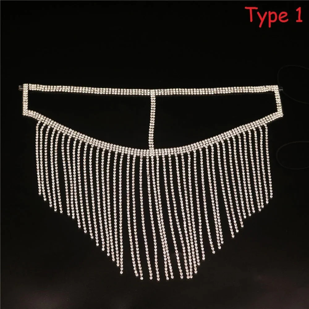 Jewelry Rhinestone Women Face Accessories Crystal Mask Halloween Tussle