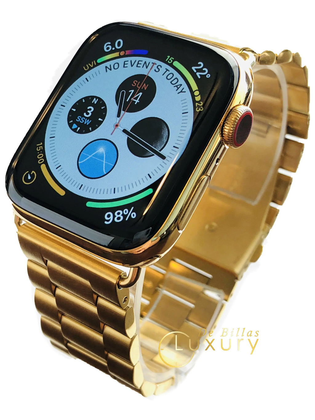 Custom 24K GPS+LTE high quality 44mm Gold SERIES iWatch (2019 Band Link Plated Gold 5 with Release)