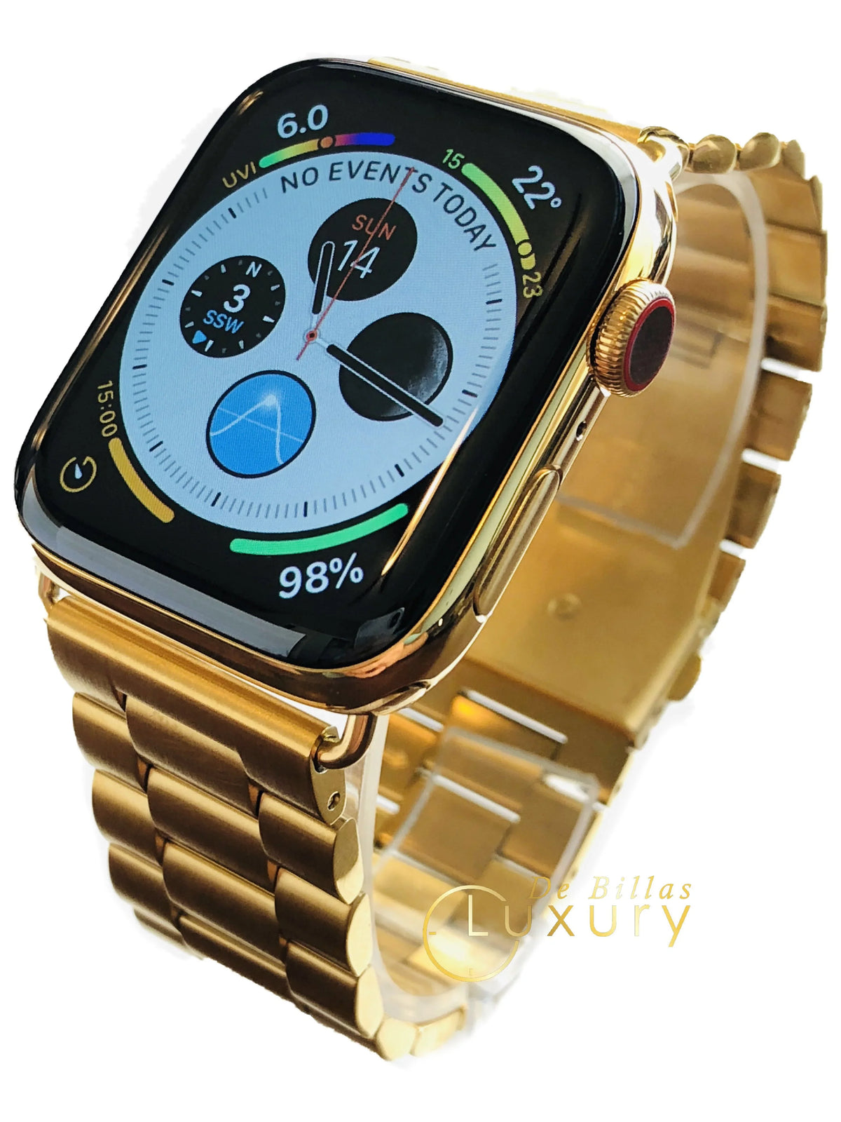 Custom 24K GPS+LTE high quality 44mm Gold SERIES iWatch (2019 Band Link Plated Gold 5 with Release)