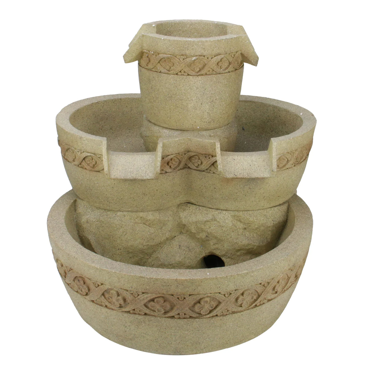 '- Fountain Water Brown Northlight Outdoor LED Tier Decoration Bowl 18.25" Floral Garden Prelit Three