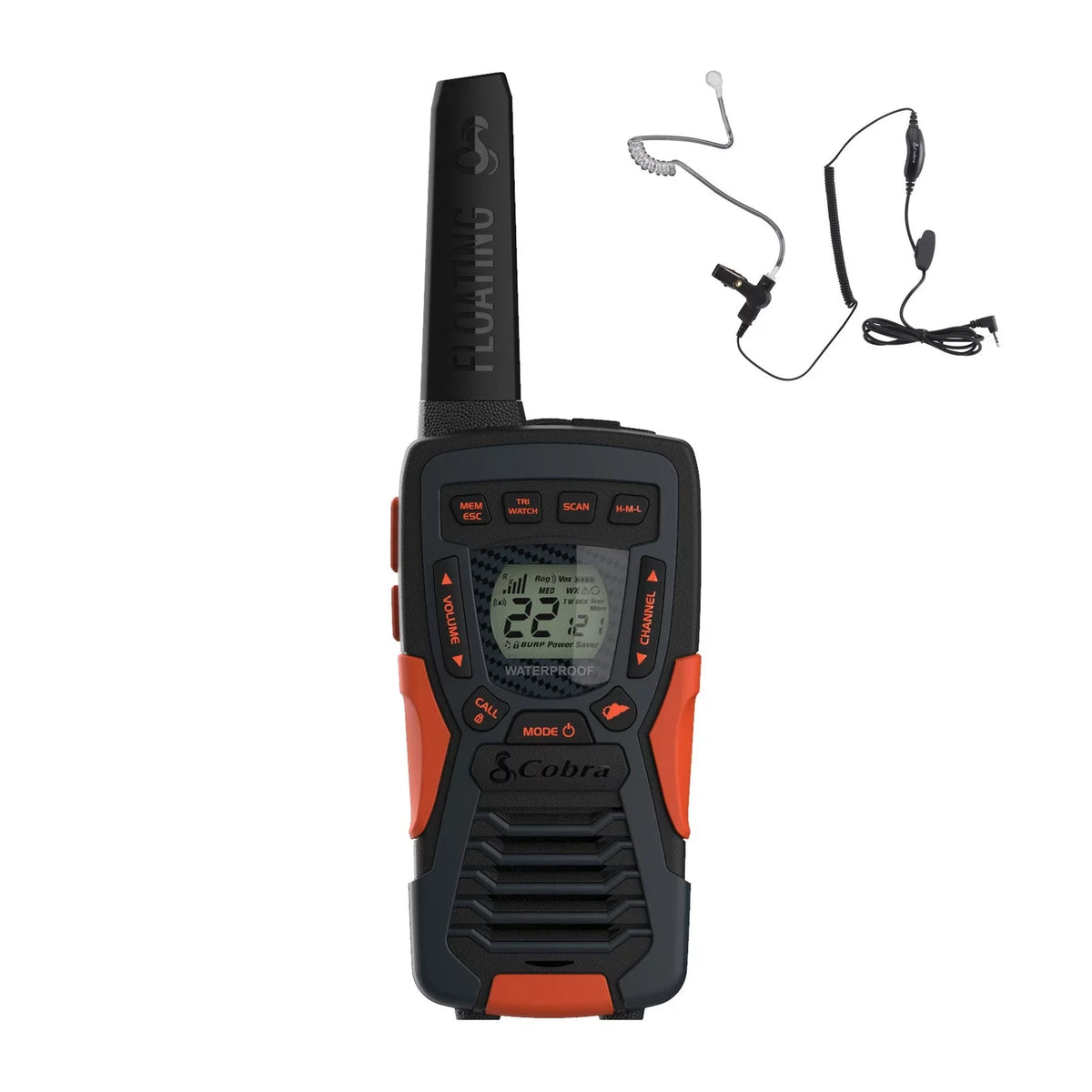 Surveillance Emergency UHF/FM 22 Walkie Radios Channels NOAA special edition Ultra-Clear Waterproof Reception CXT1095 With to (1-Pack) Headset 40 Weather Range Talkies Cobra Two-Way IP67 Up Certified Channels Mile
