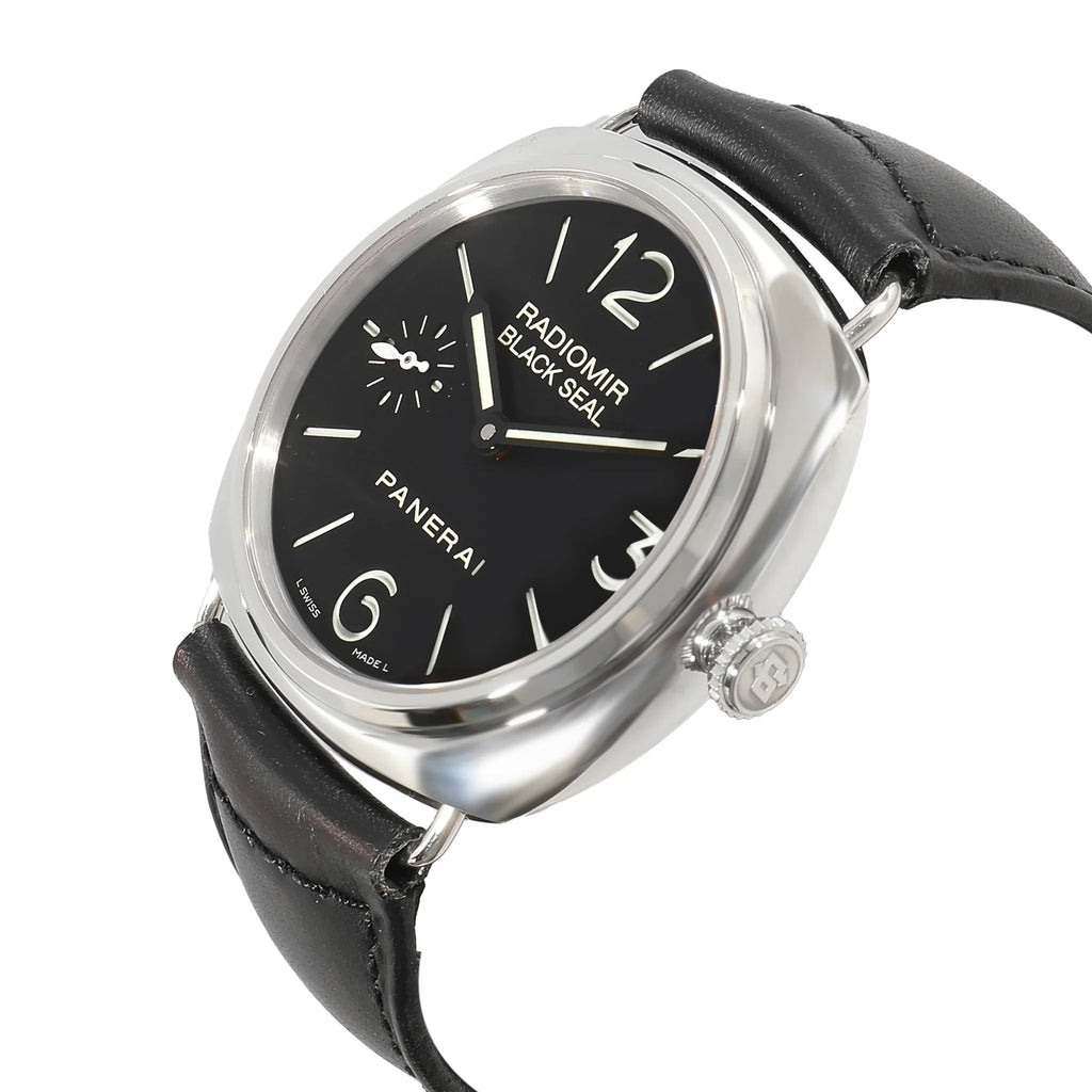 Steel Watch in Pre-Owned Radiomir Black trendy Men's Stainless Panerai Seal PAM00183