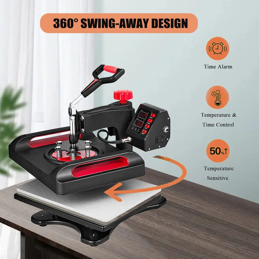 Bag, Inches Banner Control 360 Transfer x Away Printer, Sublimation Transfer Heat 1, Printer for Red T-Shirts, Press Precise Machine Canvas LCD Digital 8 classic Printing, Pillow, in 12 Vinyl Swing 15