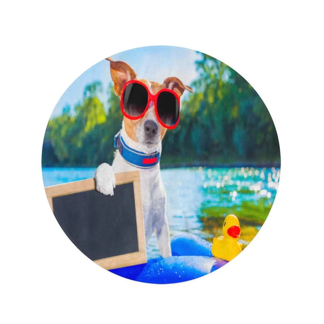 Jack Towel classic in inch Water Circle Mat Blanket Sitting Round Towels Mattress SIDONKU Tapestry Beach on Circular Dog Russell Travel Throw 60 Beach Inflatable