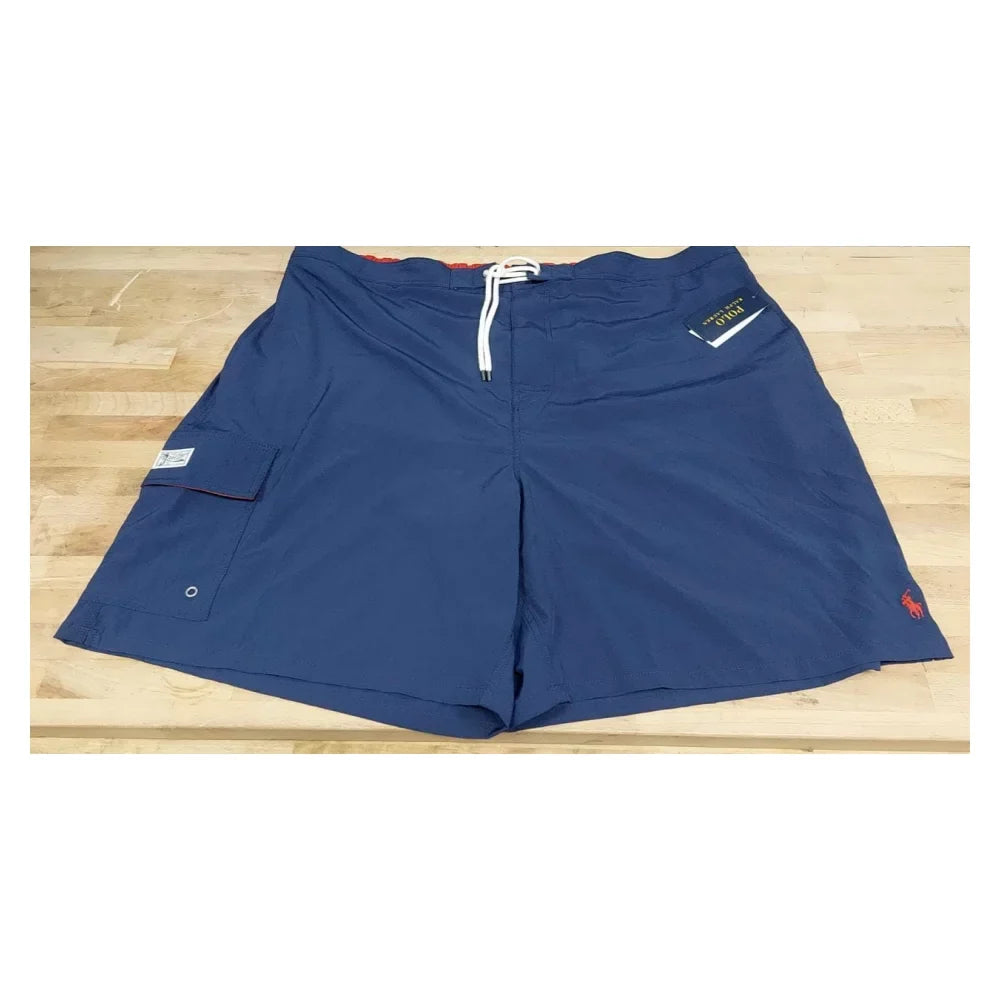 Lauren Boxers trendy $79.50 Polo size Ralph Swim Blue Navy 4XB Polyester Trunks