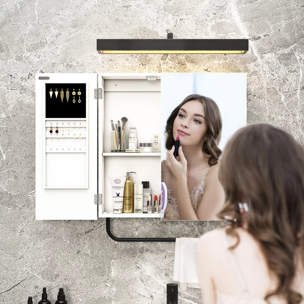 Mirror Cabinet Bathroom, high quality Jewelry for Cabinet 2-Tiers Mirror, with Wall HLR Square Mounted