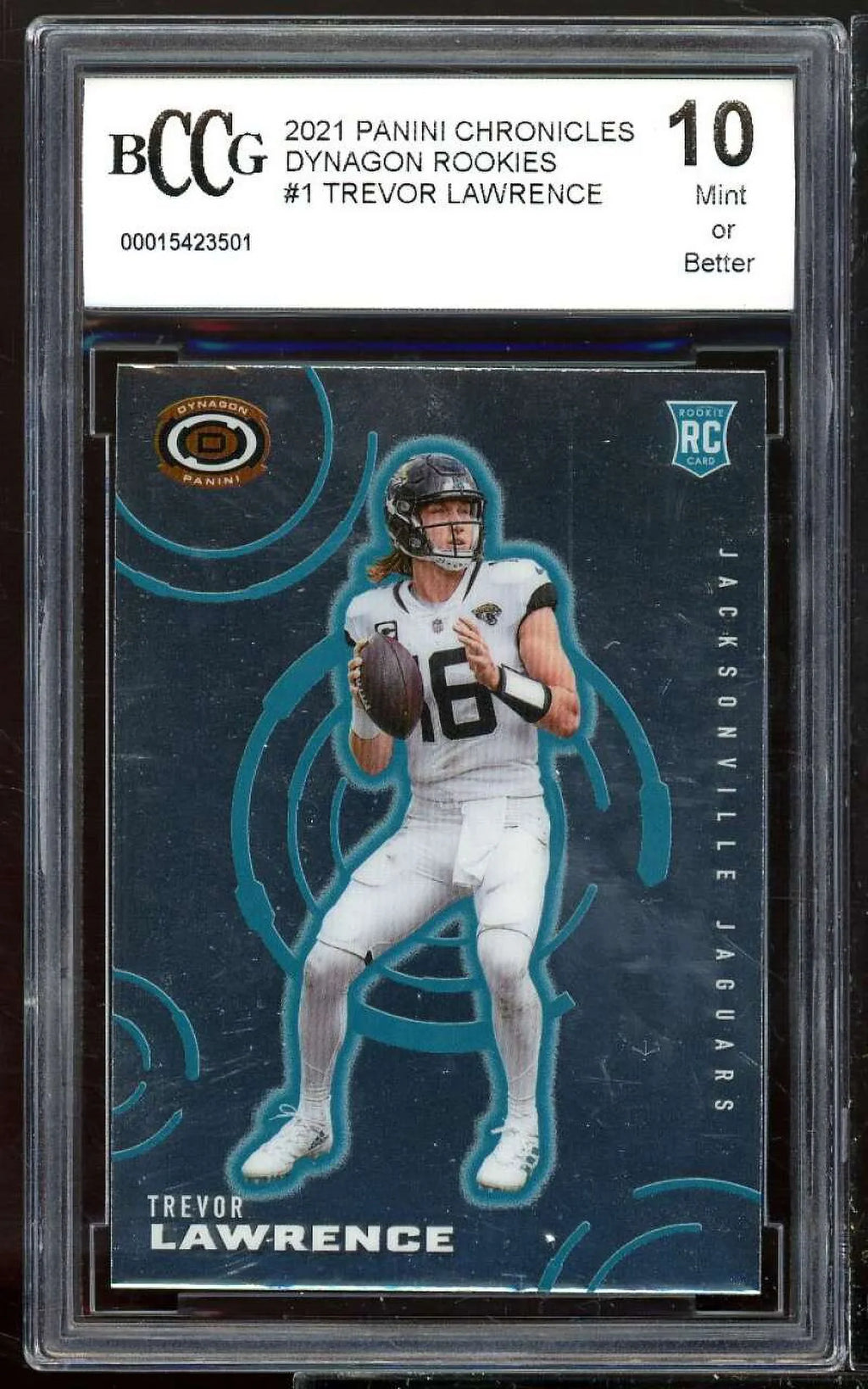 Trevor Lawrence Dynagon Panini Mint+ Rookies classic Card BCCG 10 #1 2021 Chronicles