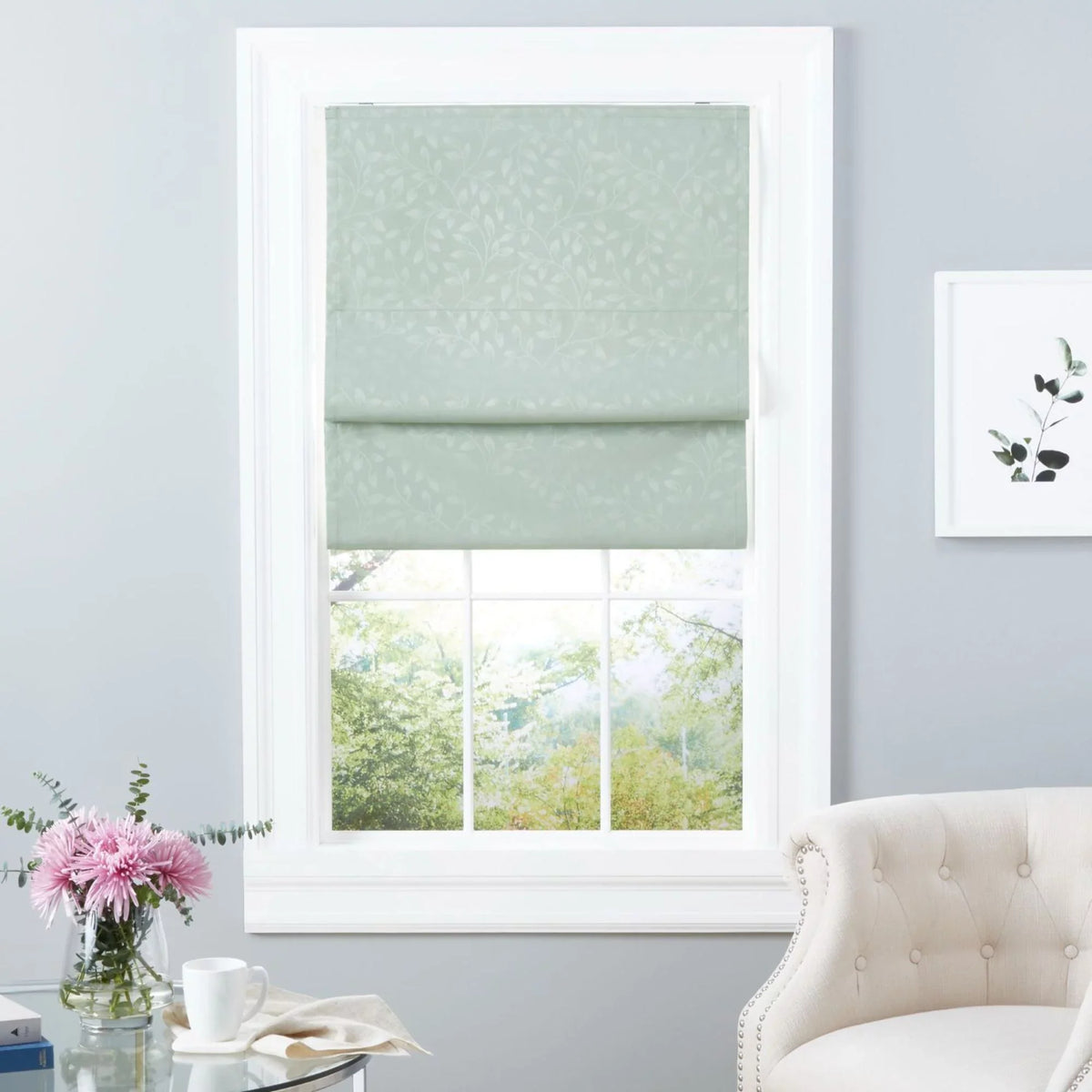27"x Shade, Roman Botanical high quality Blackout Bolan Total Exclusive Sage 64", Home