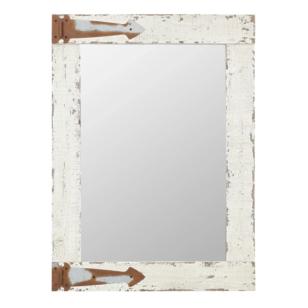 Farmhouse Mirror 30" Aspire Wall by Serenad x 22" White