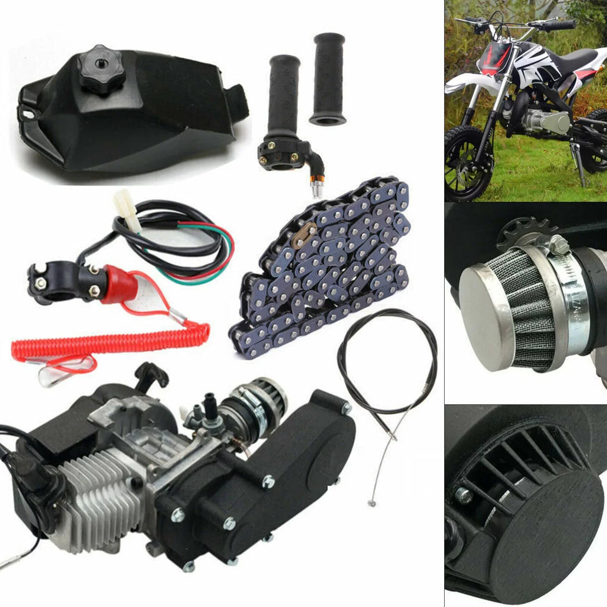 Vehicle Racing Mini Off-Road Air-Cooled Oukaning Engine Stroke Motor 2 Engine Pocket Bicycle Kit, Mini for 49cc new Atv