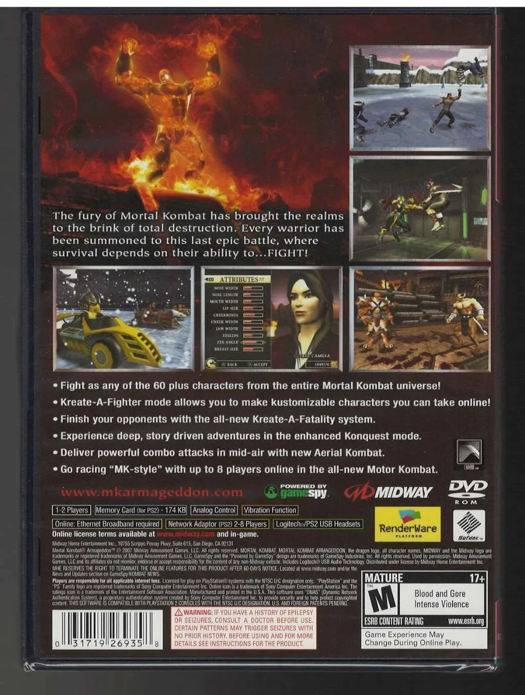 Kombat: US (Brand Factory Armageddon Sealed PS2 New (Greatest Hits) trendy Mortal Versi-031719269358