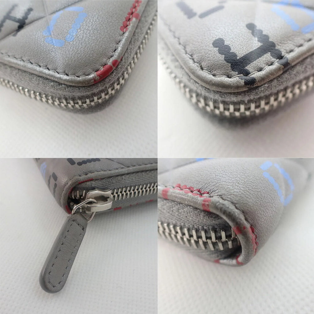 mark trendy (Good) computer Chanel matelasse board long CHANEL Cambon Pre-Owned circuit here wallet pattern