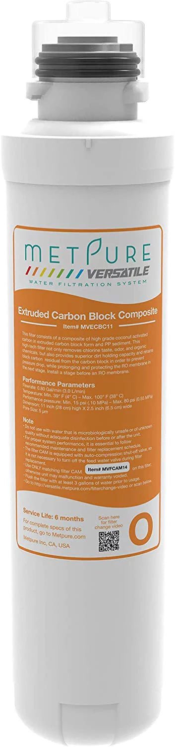 Composite, 50gpd GAC) + Bundle Extruded Sediment, Twist Set + Quick Filter Cartridge Blue Orange 1 (B) Metpure x Versatile Green (R) Replacement (1 x + x x (O) 1 Membrane, 1 MV-ROGBSET Carbon Red (G)
