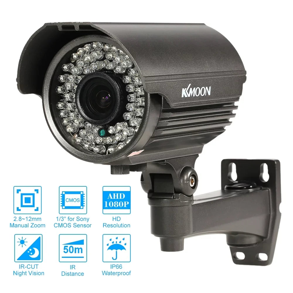 1/3” Zoom Varifocal Weatherproof Lens, Indoor, Camera, Manual 1080P CMOS PAL Andoer Vision, Night 2.0MP CCTV AHD Analog System,