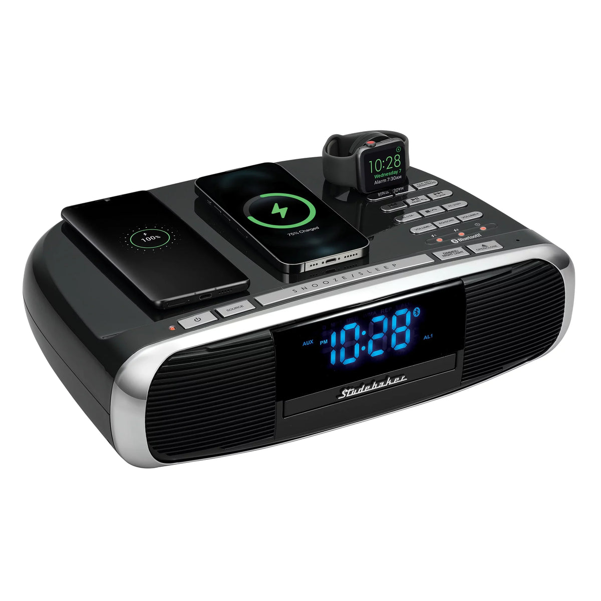 Qi System with Radio, Station Music CD, Workstaton and Wireless HiFi Studebaker FM Charging