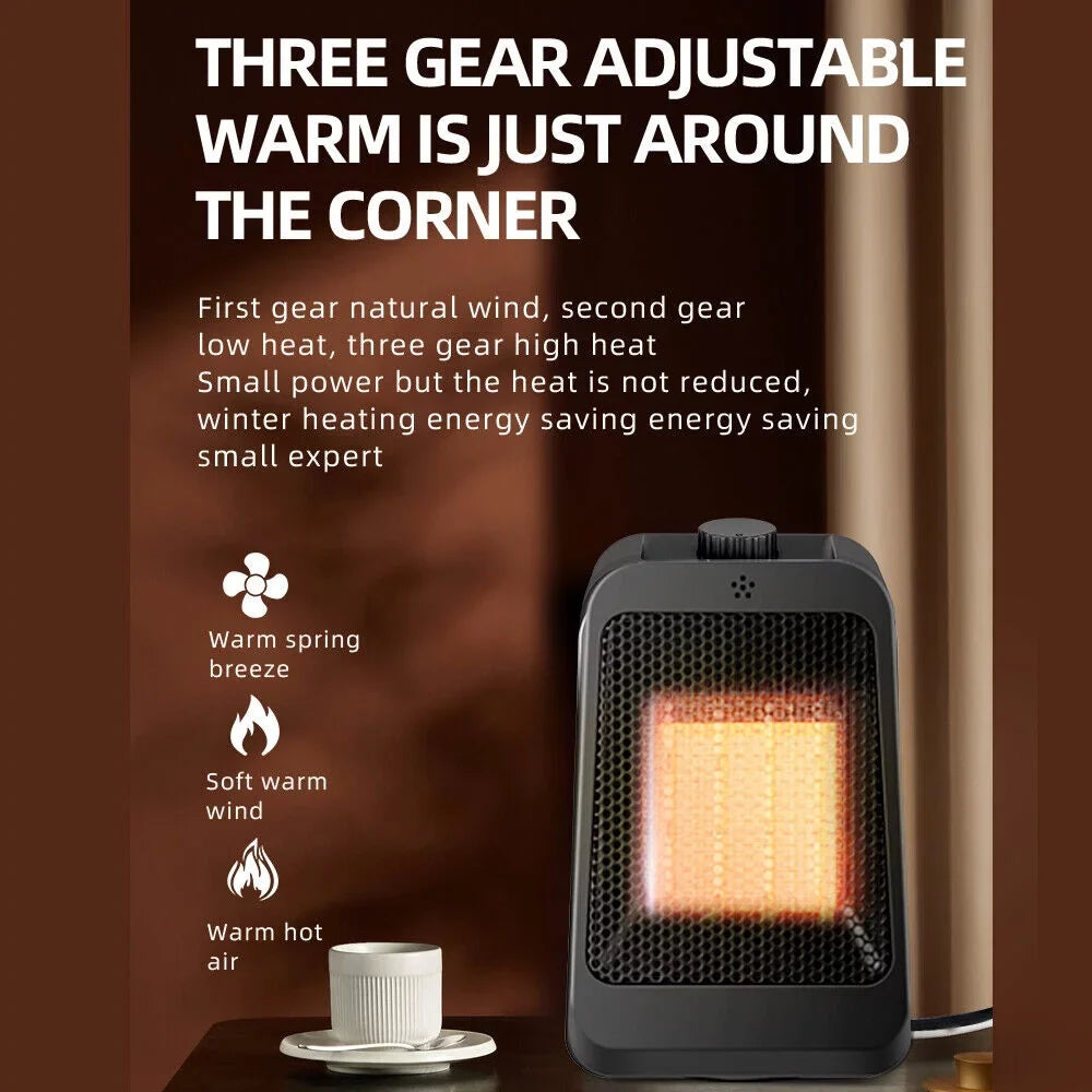 Heater Thermostat, Modes Portable Home Warm Anywhere Adjustable Office - JahyShow and - Heater Keep Space trendy - 3 Black