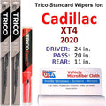 XT4 2020 3) Blades (Set Wiper Wiper w/Rear of Cadillac