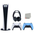 Edition with Console Black Blue with PULSE Digital Controller Extra 5 Headset 3D Cleaning Cloth and Playstation Bundle