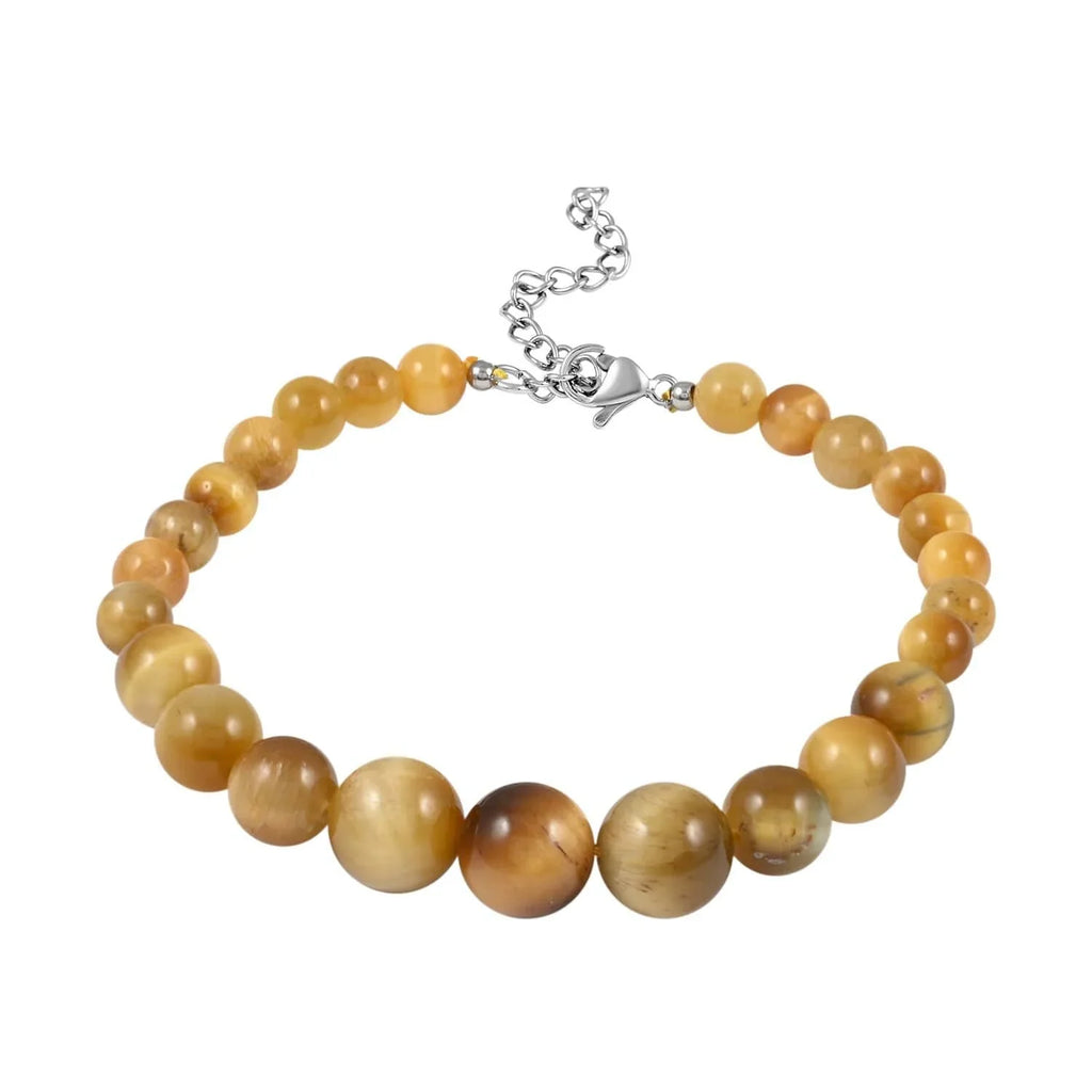 for Bracelet Steel Stainless high quality Round Mothers 59.04 Eye LC Shop Plated Day Gifts Women Mom Rhodium Ct Tiger's for Beaded