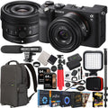 Frame new Mirrorless + FE SEL24F28G with Black Body LED a7C ILCE7C/B Monopod Lens Full Bundle G Case Camera Microphone Compact Accessories with Photography Gear Backpack 24mm + and + Deco F2.8