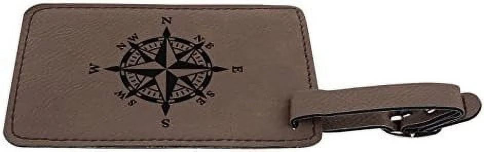 s Compass Nautical 2-Pack Luggage Cruise Set Luggage Travelers Luggage s Laser Gift Carry s Brown Leatherette Engraved On high quality Unique Luggage