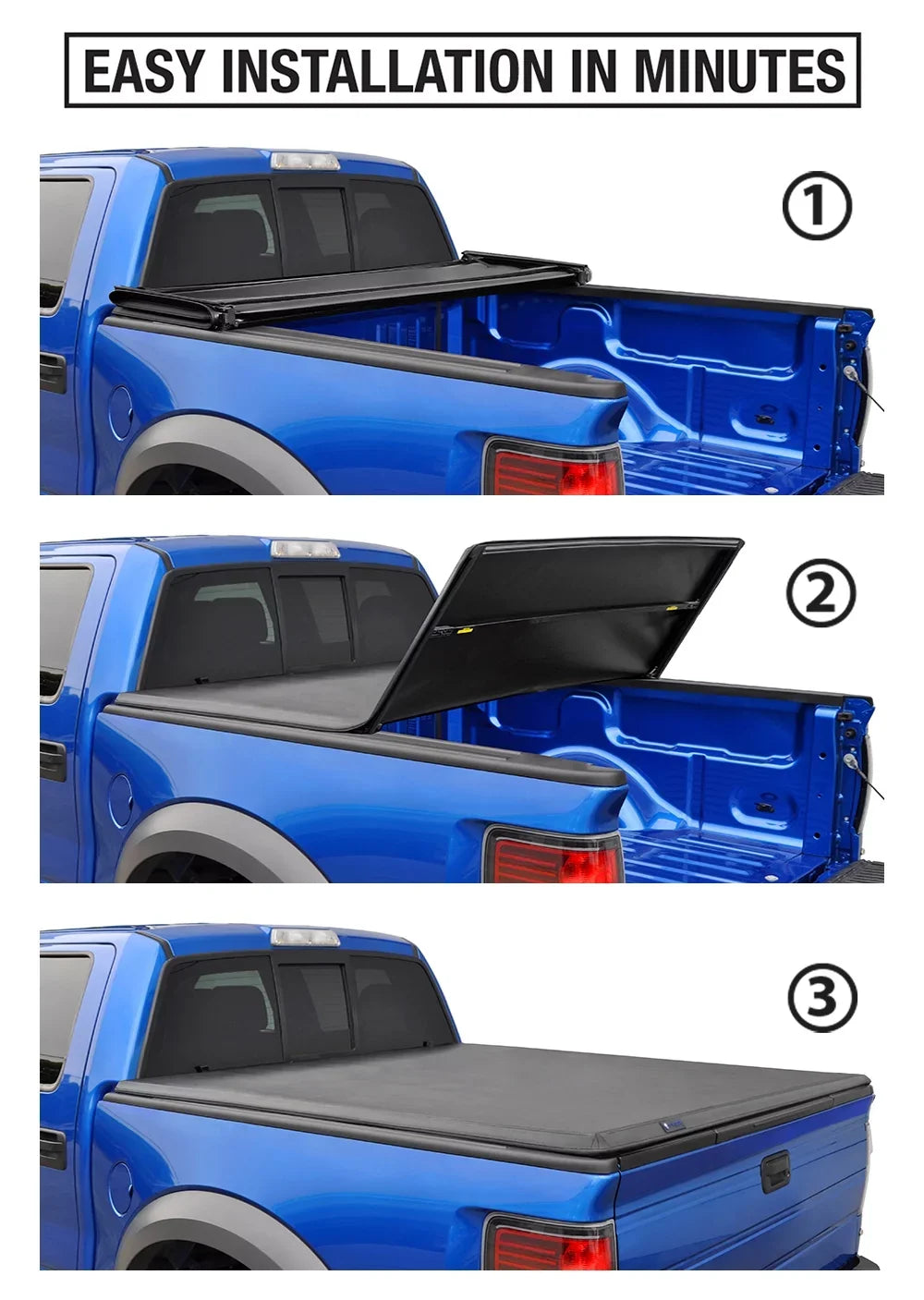 Truck Track w/o Ford Cargo 09-14 (66 Stepside) Pickup Tonneau special edition Raptor Series) Cover Bed Tri-Fold Fit (NOT TYGER 2013 inch) 2012 Utility Trifold 2011 (NOT feet For 5.5 Cover TG-BC3F1019 Tonno F-150 2010
