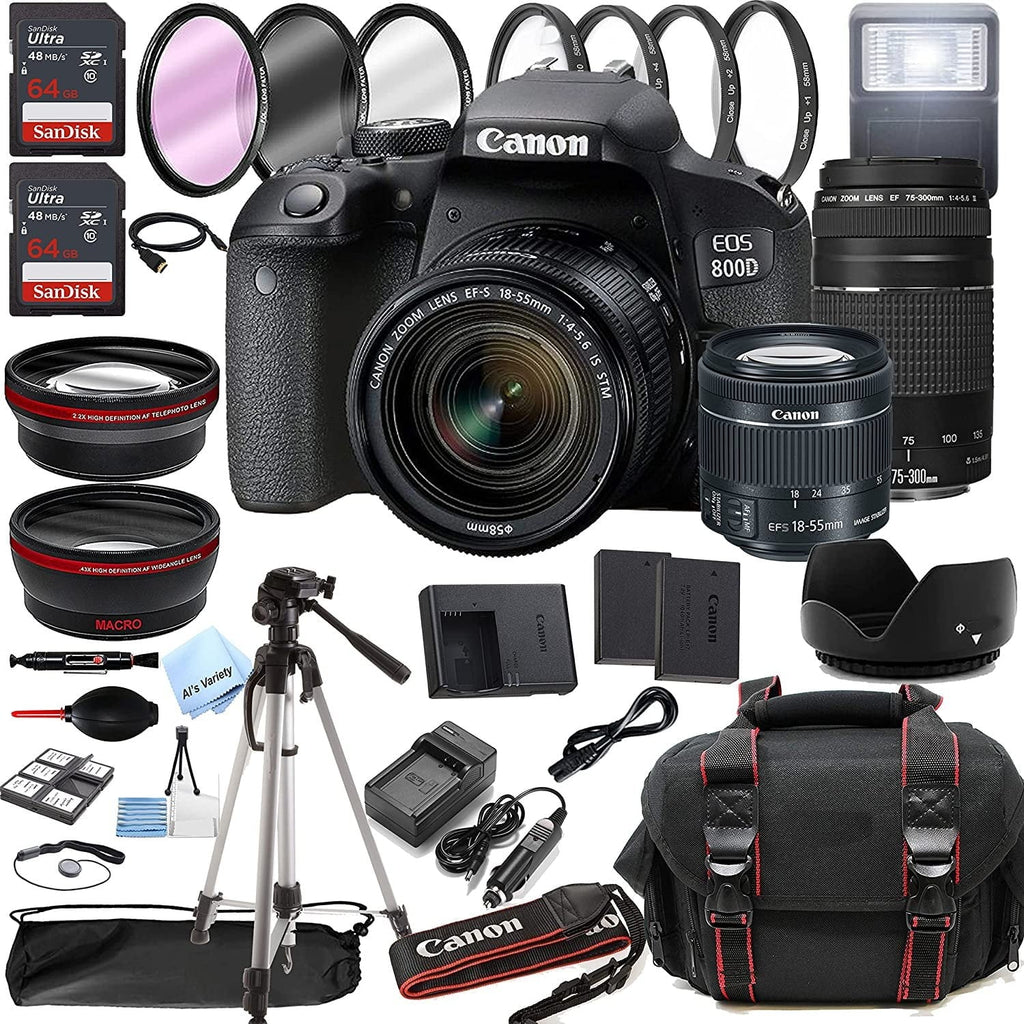 STM + 800D new Bundle + Camera F/4-5.6 F/4-5.6 + Tripod is III + + Filters T7i 75-300mm Case Lens 18-55mm Lens Canon 38pc Rebel EOS Memory Zoom DSLR w/EF-S 128GB