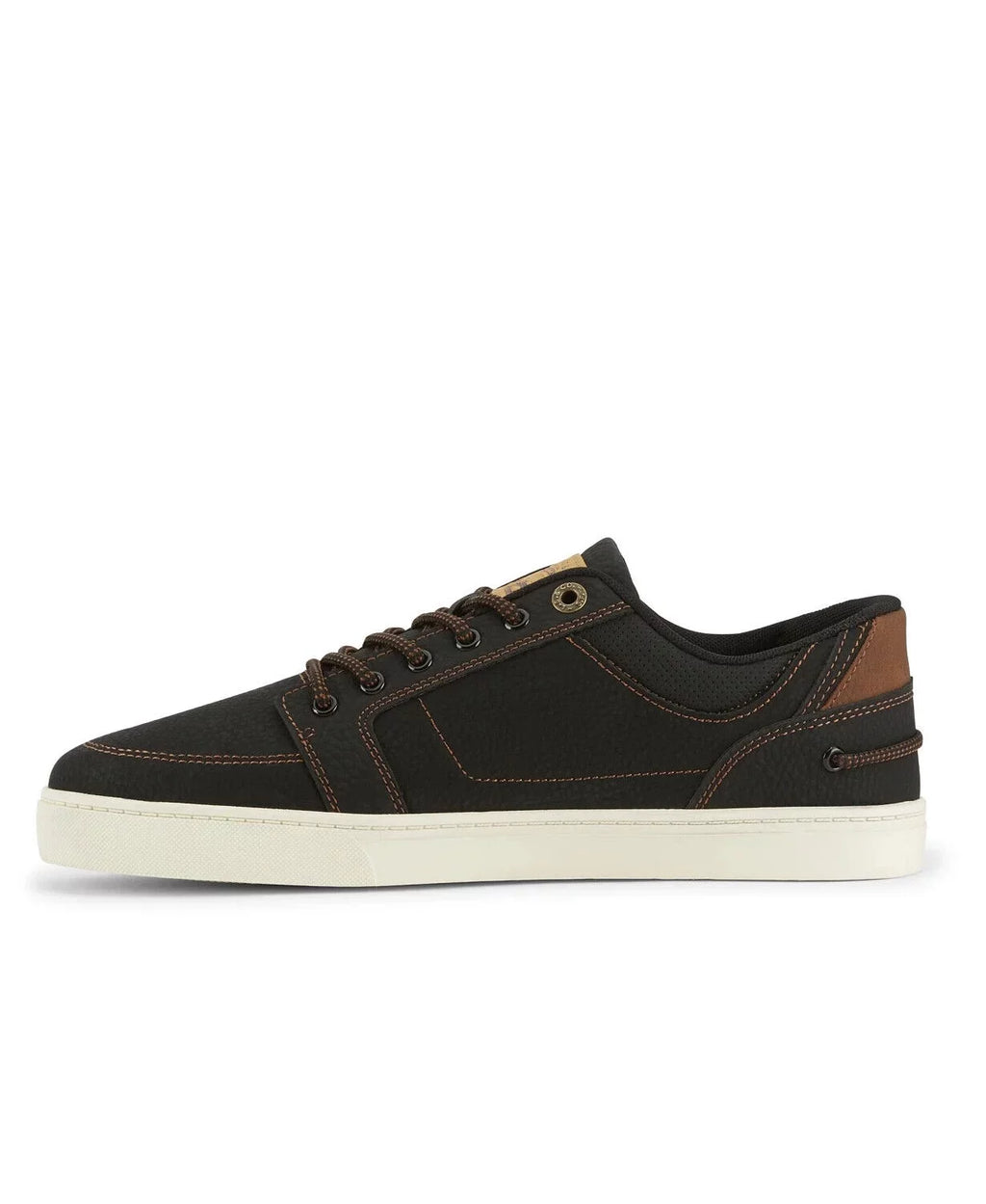 SHOES SNEAKERS LEVIS TRAINERS WAX BLACK/TAN SIZE LOW SPORTS MEN NEW 9.5 HARBOR