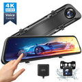 Mirror 4K Front classic 12" Parking Camera Rear Cam Control Dual Monitor Mirror Screen, - Dash Camera, Cars Touch Vantop W/Night IPS & View H612T Vision Dash Voice