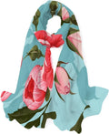 Peony Roses Scarves Hyjoy Shawl Lightweight Neck Women And Girls Scarf Silk Wrap Long for