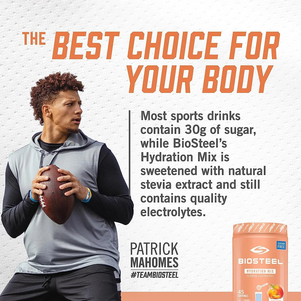 Flavor, Hydration Peach per Hydration Mango Zero Electrolytes, BioSteel Mix, with Essential Tub Servings 45 Great Sugar 5 Tasting