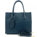 Stella Turquoise Artisan Italian - Tote Handcrafted Leather Handbag, Medium Dark