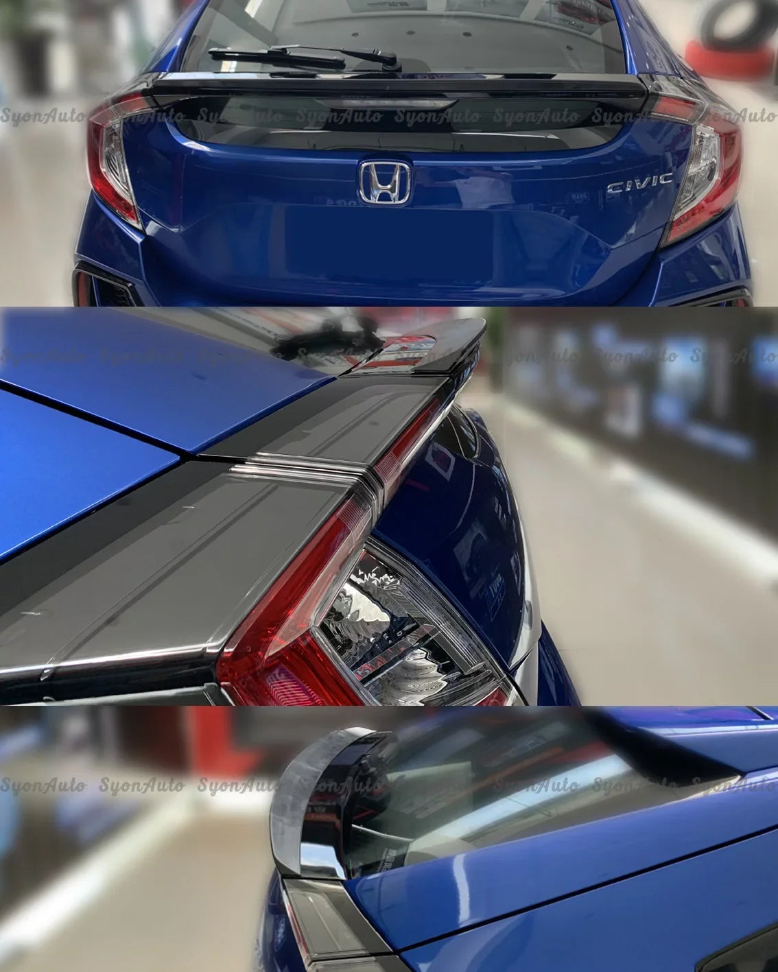 V2 LID BLACK 2017-2021 FITS JDM HATCHBACK SPOILER GLOSSY CIVIC trendy TRUNK HONDA DUCKBILL