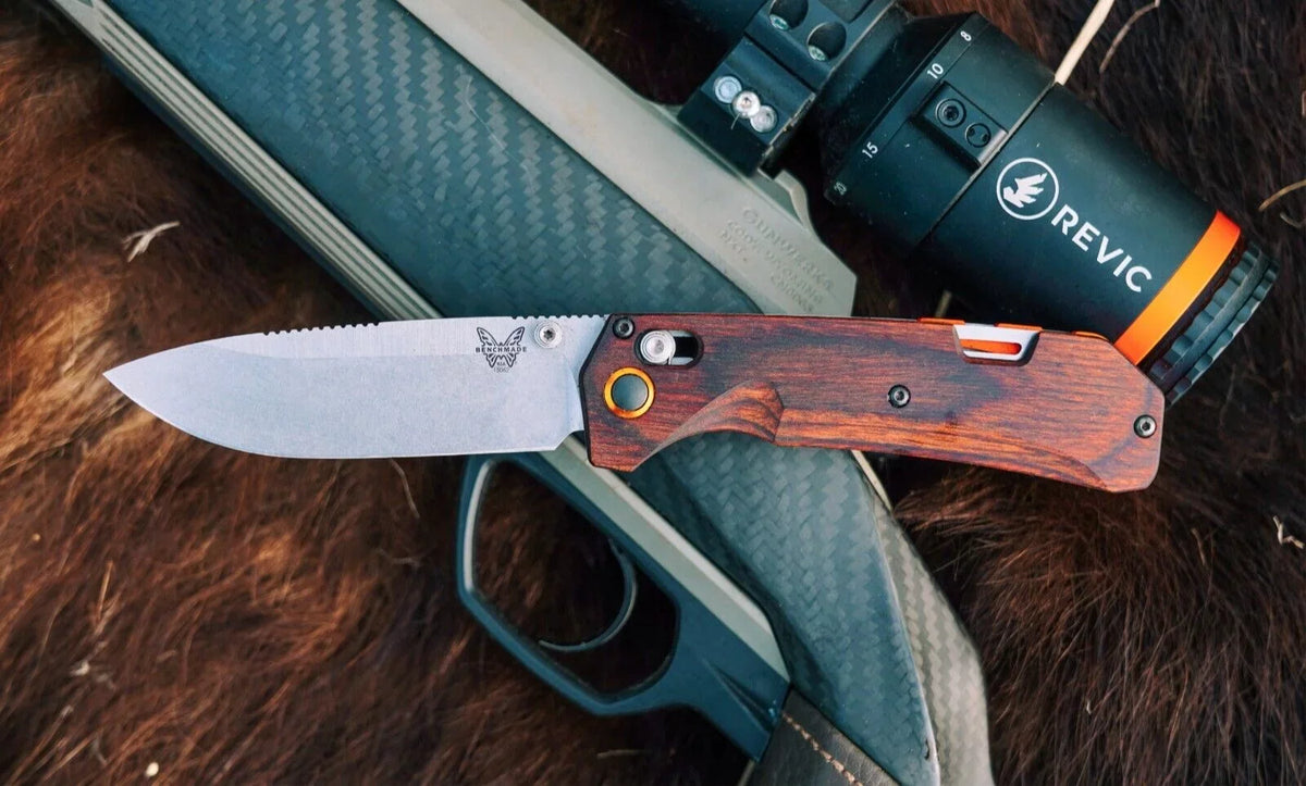 Creek 15062 Wood Pocket CPM-S30V Folding Grizzly Benchmade Stabilized Stainless Knife 3.49"