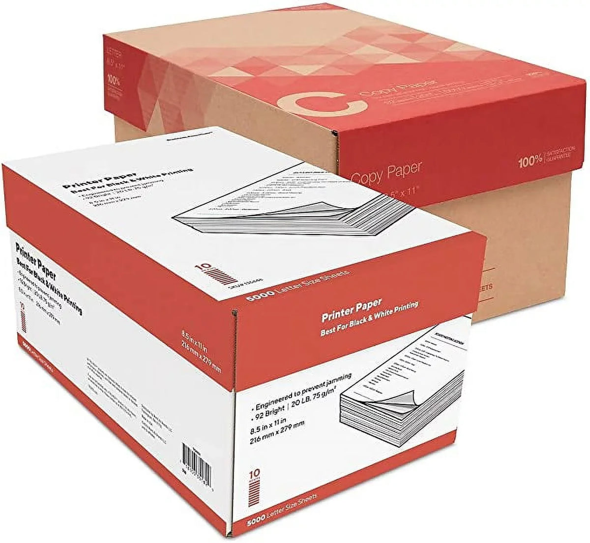 10 Brightness Paper Printer 92 Reams/Carton lbs. 135848 11" 8.5" 20 x MyOfficeInnovations 500/Ream