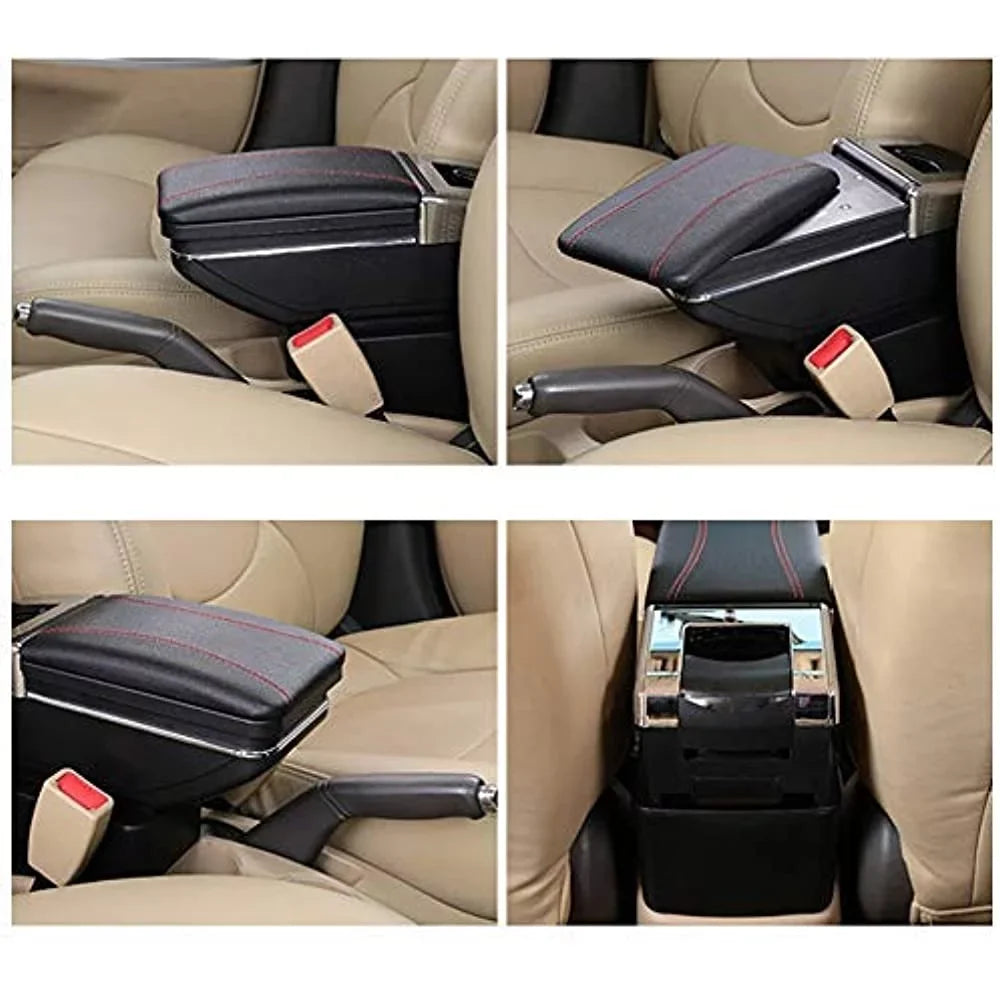Box Storage Armrest Nissan Body Automotive Automotive Tiida Latio Parts OUKANING For Versa classic Leather Rotatable 2007-2011 Console Black Center