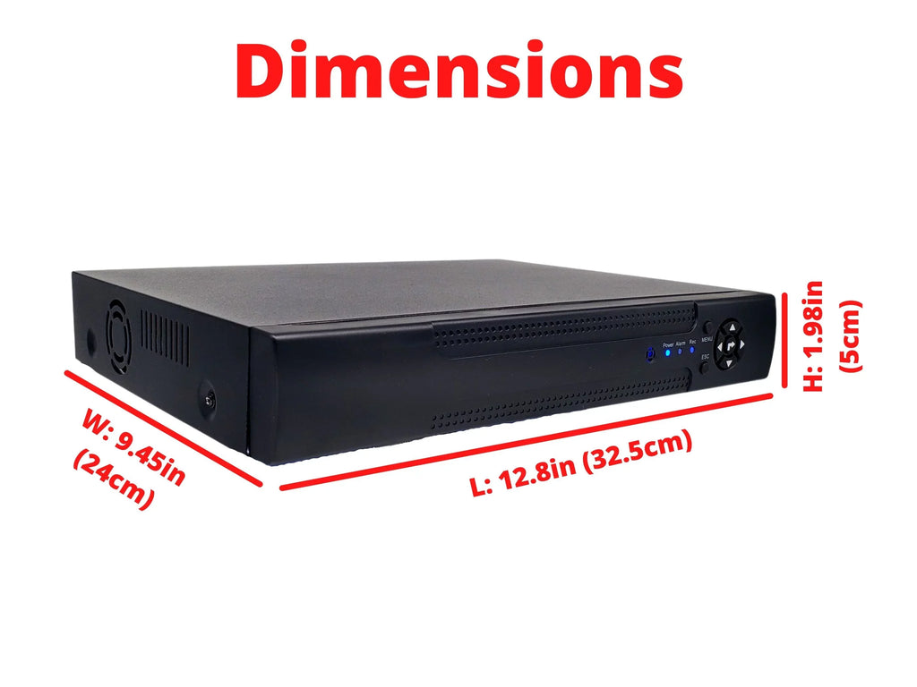 10TB Recorder, & Channel Access, Surveillance Evertech Camera CCTV H.265 Remote Easy 4-in-1(TVI/AHD/CVI/CVBS) Alerts Hard with Detection Hybrid DVR 16 Drive Motion Emile