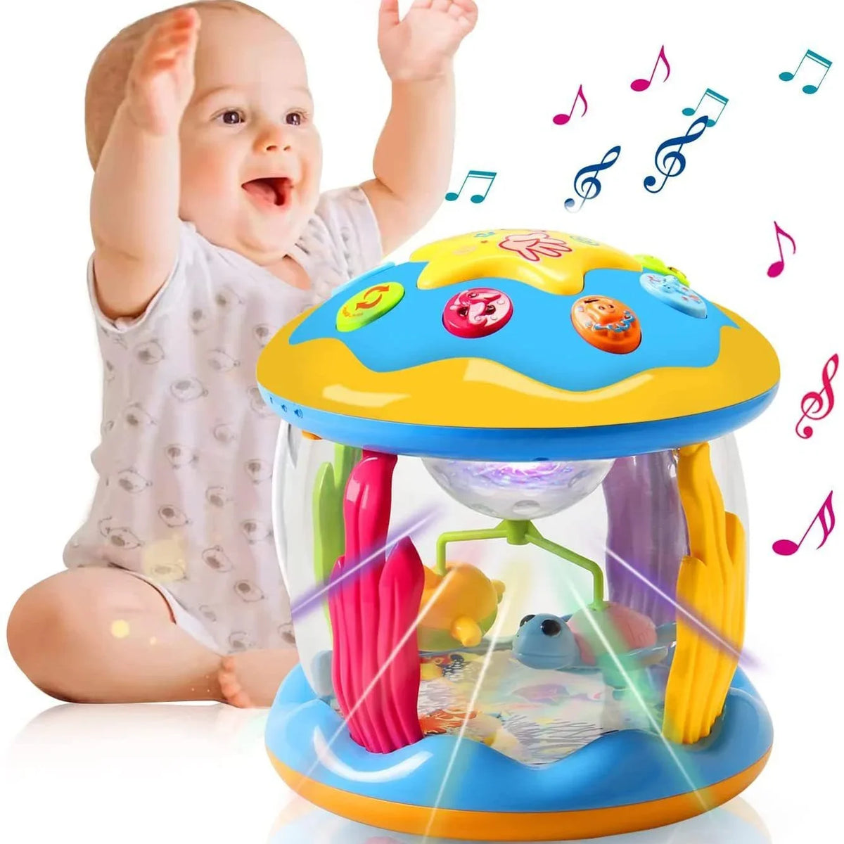 high quality Months for 3 12-24 Projector Up 2 Girls Months, Toys Learning Infant Old Tummy Musical for Gifts Light Boys Year Time Crawling Baby Baby Toys Toddlers Toys Ocean Toys 6-12 1