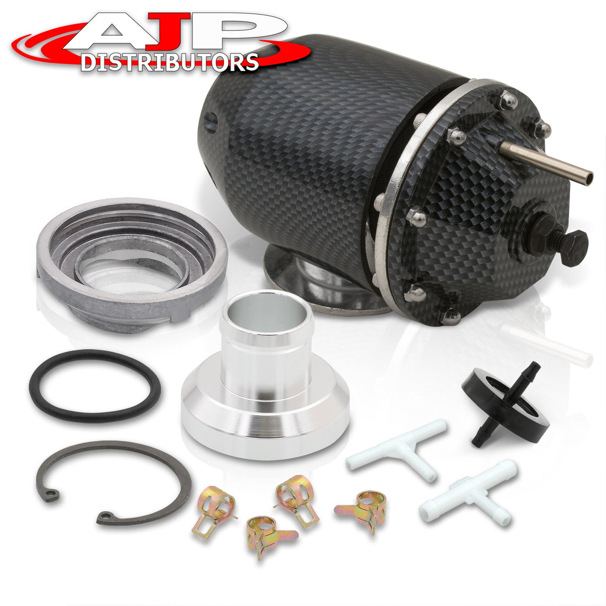 Universal Fiber) Aluminum high quality (Carbon Style Valve Off Kit BOV Billet Blow - Adapter Flange O-Ring Turbo SQV Weldable Turbocharger + Charger