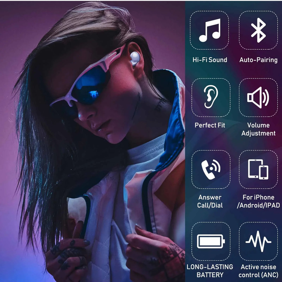 Charging Purple Street Case Lite special edition (2017) True Active Earbuds (Wireless Noise P8 UrbanX Buds Pro For Bluetooth Wireless Cancelling Included) With