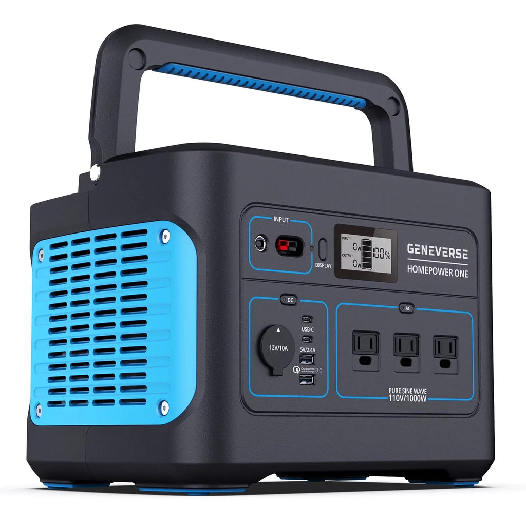 Quiet, Home Outlets) For 1X Devices HomePower (3X Station Portable Solar Indoor-Safe 1000W Generator Panels. Power Solar Geneverse 1002Wh Generator AC Battery 100W Power ONE Backup 2X + Bundle: (1x2)