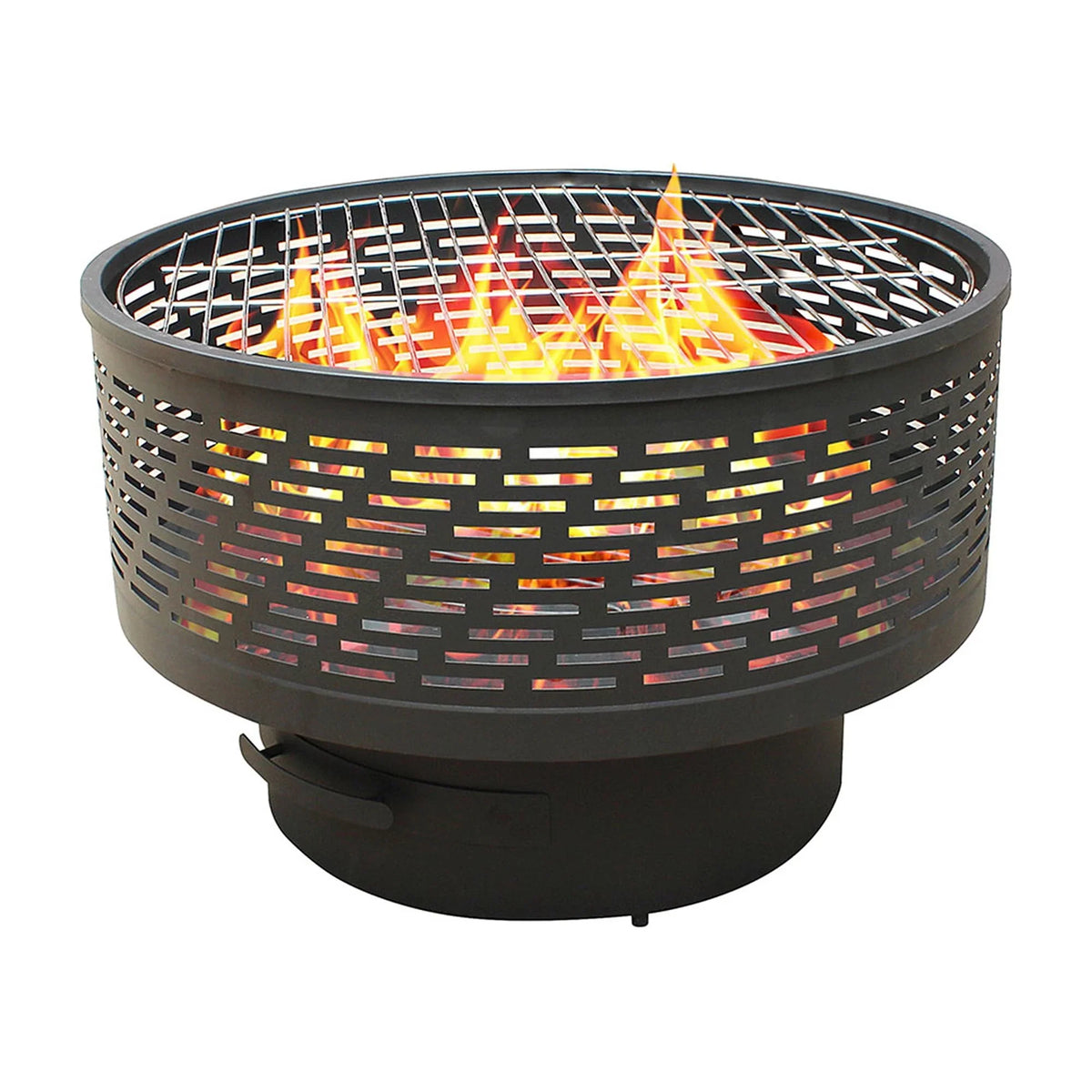 functions fire inch dining barbecue, table, featuring table outdoor 26 with and pit grill campfire and portable lid,